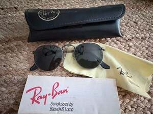 Vintage Ray-Ban Bausch & Lomb Round Metal Arista Sunglasses